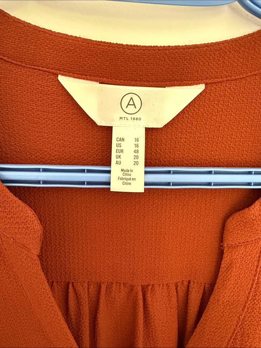 Addition Elle Long Sleeve Button-Front Dress in Rust - Picture 2 of 8